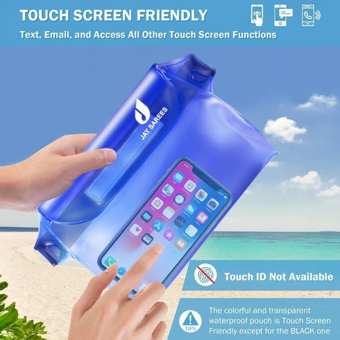 Waterproof Pouch with Waist Strap (3 Pack),Beach Accessories Best Way to Keep Your Phone and Valuables Safe and Dry - Black+Gray+Blue...
