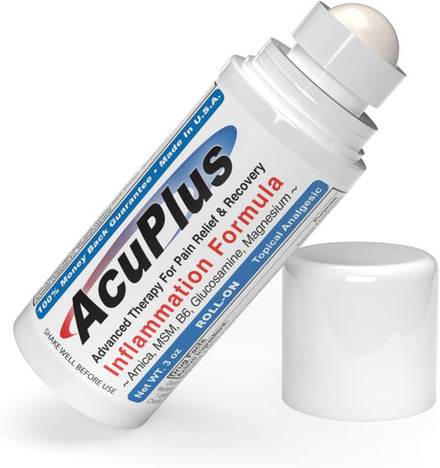 AcuPlus - Pain Relief Roll On - Topical Anti Inflammatory to Soothe Muscles & Joints - Arthritis Pain Reliever, Bursitis, Tendonitis Cream - TSA C...