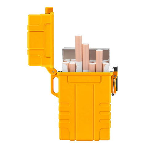 Skywin Waterproof Cigarette Case with Lighter - Airtight Cigarette Dry Box with Rechargeable Lighter - Dry Cigarette Case Protects Cigarettes from...