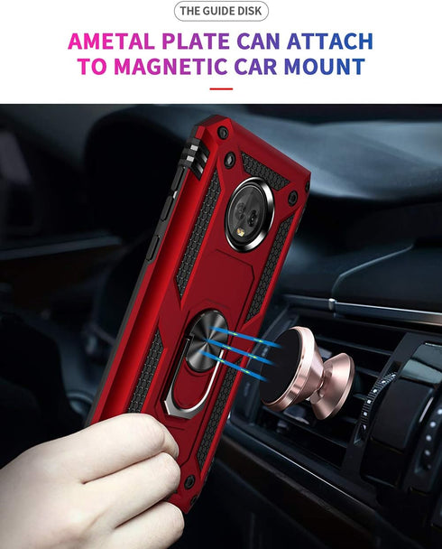 Military Grade Drop Impact for Motorola Moto G6 Case 360 Metal Rotating Ring Kickstand Holder Magnetic Car Mount Armor Heavy Duty Protection Shock...