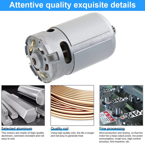 RS550 21V 19500 RPM DC Motor with Two-Speed 12 Teeth and High Torque Gear Box for Electric Drill/Screwdriver...