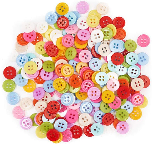 Basic Buttons Assorted Resin 200 Pcs 1/2 Inch for Arts & Crafts Decoration Collections Sewing Craft Buttons Favorite Findings (Four Holes)...