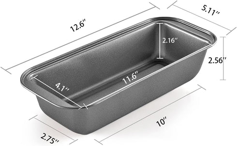 Mikim Long Loaf Pans for Baking Bread 12.6x5.11 Inch Outer Diameter, Nonstick Steel Bread Pans for Baking Sandwich Banana Homemade Bread, Large Ca...