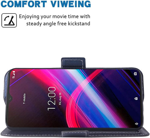 Compatible with T-Mobile Revvl 4 Plus Wallet Case Wrist Strap Lanyard Flip Cover Card Holder Stand Cell Phone Cases for Tmobile Revel 4+ T Mobile ...