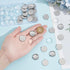 UNICRAFTALE 30pcs DIY Blank Dome 304 Stainless Steel Pendant Making Kits Flat Round Bezel Tray Charms with Glass Cabochons Blank Bezel Pendant Tra...
