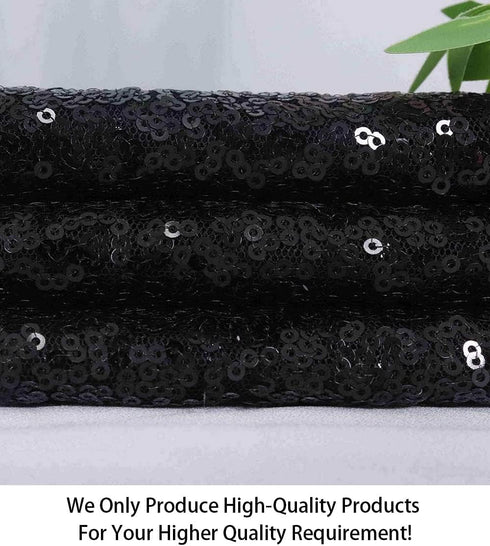 ShiDianYi 3 Feet 1 Yards-Sequin Fabric, by The Yard, Sequin Fabric, Tablecloth, Linen, for Xmas Decor (1 Yards 1PC Black)...