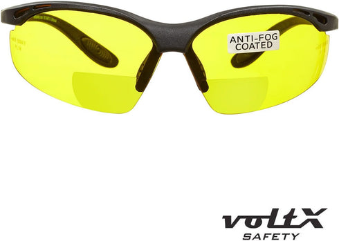 voltX 'CONSTRUCTOR' BIFOCAL Reading Safety Glasses (YELLOW +1.5 Dioptre) ANSI Z87.1+ & CE EN166F, certified/Cycling Sports Glasses includes safety...