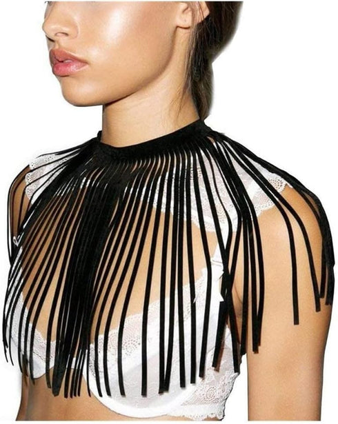 Tassel Bib Necklaces Long Velvet Fringe Choker African Chunky Necklace Jewelry for Women Teen Girls Party Beach...