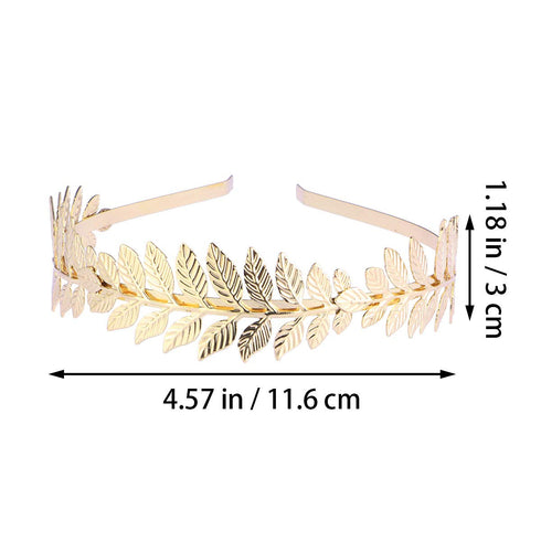 Toyvian Bridal Hair Crown Roman Goddess Leaf Branch Dainty Head Dress Boho (Gold)...
