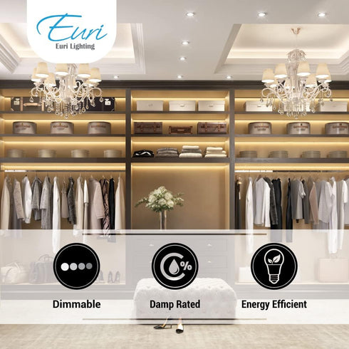 Euri Lighting EM16-7W4020ew Dimmable LED MR16 (GU5.3 Base), 7W (50W Equal) 500lm, Warm White (2700K), 80CRI, 40° Angle, 12V, Damp Rated UL, Energy...
