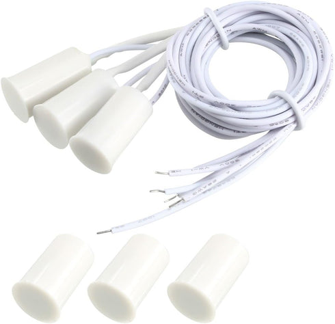 uxcell N.O. Recessed Wired Security Window Door Contact Sensor Alarm Magnetic Reed Switch White RC-33 3pcs...