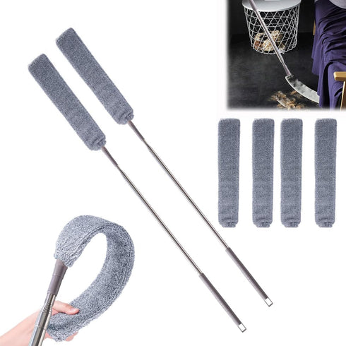2PCS Retractable Gap Dust Cleaner, Microfiber Hand Duster, Under Fridge & Appliance Duster, Telescopic Dust Brush for Wet and Dry, Cleaning Tools ...