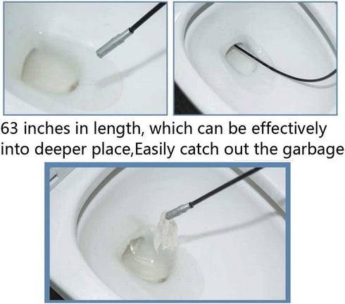 1 Pack 63 Inch (1.6m) Cleaner Drain Auger Hair Catcher 3 Pack Drain And snake Clog Remover Cleaning Tools For Kitchen Sink Bathroom Tub Toilet Clo...