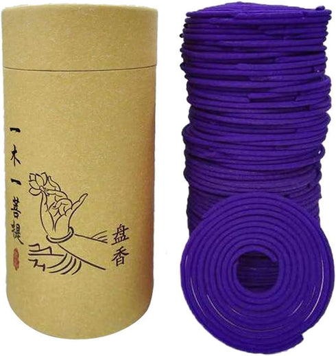120pcs/box Spiral Incense Coils Buddhist Incense Natural Spiral Coil Incense - Lavender...