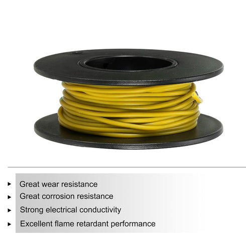 MECCANIXITY 28 Gauge Wire Silicone Wire 28AWG Electrical Wire Stranded Wire Tinned Copper Wire High Temperature Hookup Wire Yellow 6m/20ft for Car...
