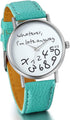 Unisex Female Women Ladies Girls Whatever, I'm Late Anyway Love Gift Leather Strap Watches Quartz Wrist Watch...