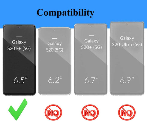 Androgate for Samsung Galaxy S20 FE Case with Glass Screen Protectors, Military-Grade Metal Ring Holder Kickstand 15ft Drop Tested Shockproof Cove...