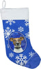 Caroline's Treasures KJ1176CS Winter Snowflakes Holiday Jack Russell Terrier Christmas Stocking Fireplace Hanging Stockings Christmas Season Party...