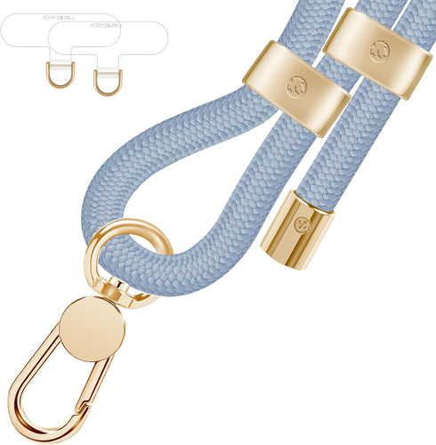 UKON Cell Phone Lanyard,Crossbody Lanyard Premium Metal Buckle Phone Charms with 2 X Phone Patch (Blue)......