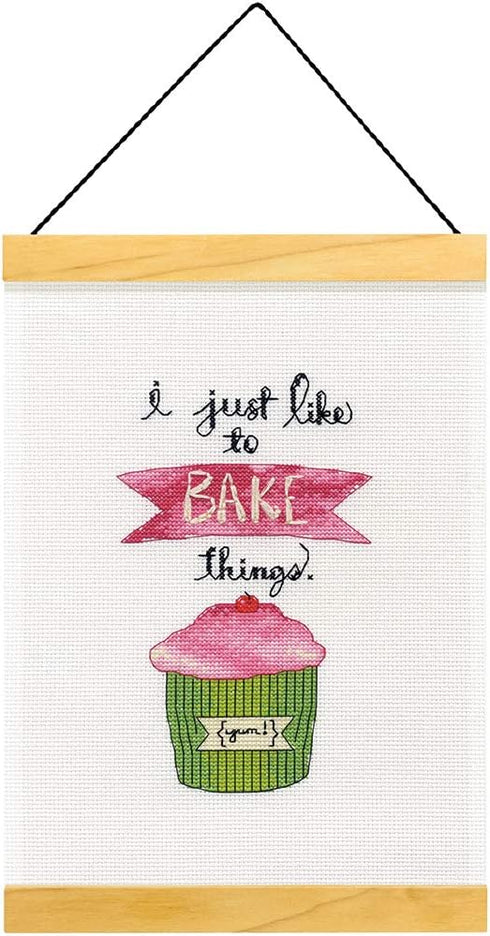 Dimensions I Just Like to Bake Things Counted Cross-Stitch Kit, 14 Count White Aida, 8'' x 11.5''...