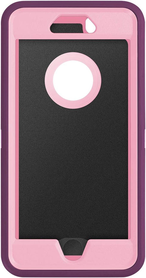 AICase iPhone 6/6S Plus Heavy Duty Case - Built-in Screen Protector, 4-in-1 Rugged Shockproof Cover (Pink/Purple)...