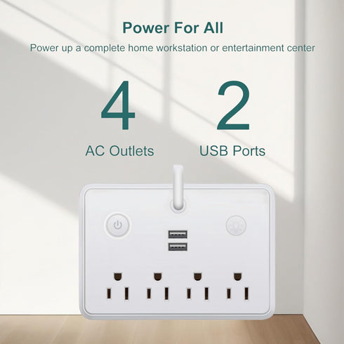LED Desk Lamp with 2 USB Charging Port and 4 AC Power Outlet, Table Lamps 3 Lighting Modes, Eye-Caring Reading Lamp for Home Bedside Office...