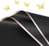 Black Flower Wrapping Paper Sheets Valentines Day, Floral Bouquet Wrapping Paper Including 12pcs 3D Butterfly,20sheets Gold Edge Waterproof Floris...