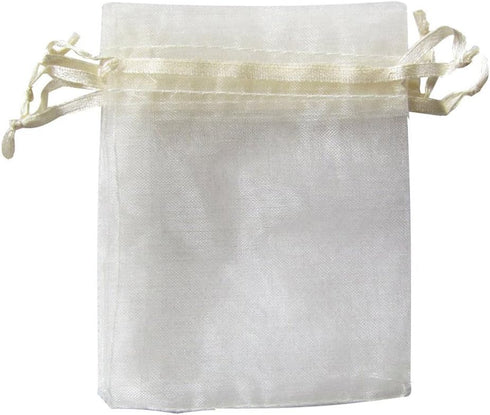 ATCG 50pcs 8x12 Inches Large Drawstring Organza Bags Decoration Festival Wedding Party Favor Makeup Pouches (Beige)...