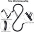 6 S-Hooks with Safety Clasps, Rustproof Coated S Metal Hooks for Hanging Plants, Kitchen Utensils, Jeans, Bags, Pots and Pans, 3.5-Inch, Black...