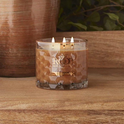 Root Candles Fall Scented Candles Honeycomb Glass Premium 3-Wick Handcrafted Beeswax Blend Candle, 12-Ounce, Mulled Cider...
