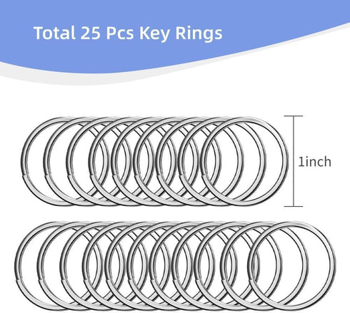 50Pcs Premium Swivel Snap Hook Keychains with Key Rings, Metal Keychain Clip and Key Ring, 25Pcs Key Chain Hooks and 25Pcs Key Rings for Lanyard C...