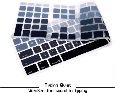 Ombre Grey Silicone Keyboard Skin Cover for iMac Wired USB Full Size Keyboard with Numeric Keypad A1243(G6 MB110LL/B and MB110LL/A)...