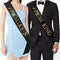 "Prom King" and "Prom Queen" Sashes - Graduation Party School Party Accessories, Black with Gold Print...