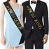 "Prom King" and "Prom Queen" Sashes - Graduation Party School Party Accessories, Black with Gold Print...
