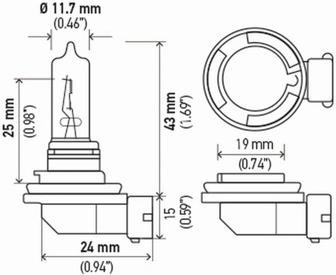 HELLA H9TB Standard Halogen Bulbs, 12 V, 65W...
