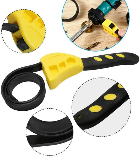 Gator parts Universal Rubber Strap Wrench Set,Jar Opener Pipe Multifunctional Wrench Tools for Mechanics Plumbers,Rubber Strap Adjustable Wrenches...