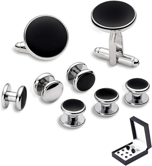 Zealmer 316L Stainless Steel Cufflinks Shirt Studs Business Wedding Gifts for Men...