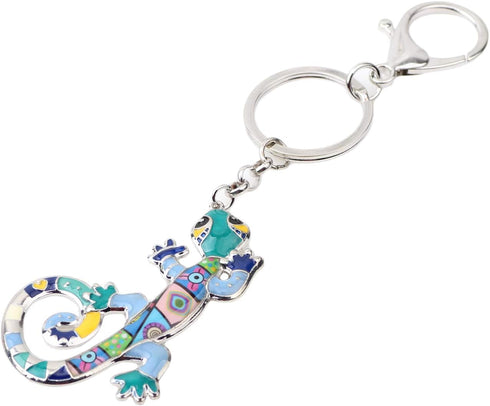 Enamel Alloy Lizard Gecko Keychain Charms Jewelry For Women Girls Bag Car Wallet...