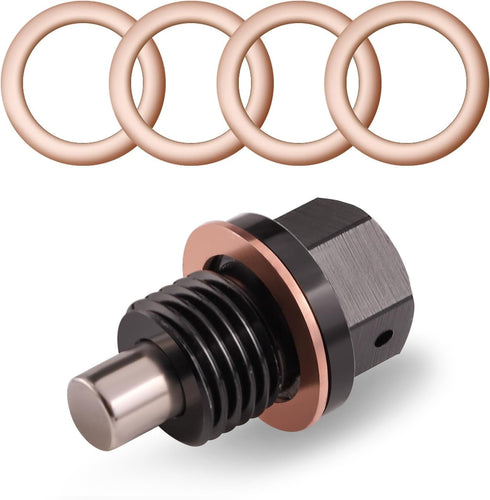 M14 x 1.5 Magnetic Oil Drain Plug made from T6 Aircraft Aluminum with 5PCS Washer Gaskets...