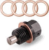 M14 x 1.5 Magnetic Oil Drain Plug made from T6 Aircraft Aluminum with 5PCS Washer Gaskets...
