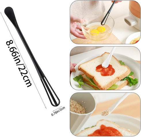 8 PCS Multifunctional Mini Whisk Mini Spoon Small Whisks 2 in 1 Whisk Utensil Mini Sugar Spoon Silcone Whisks Set Non Scratch Coated Kitchen Whisk...