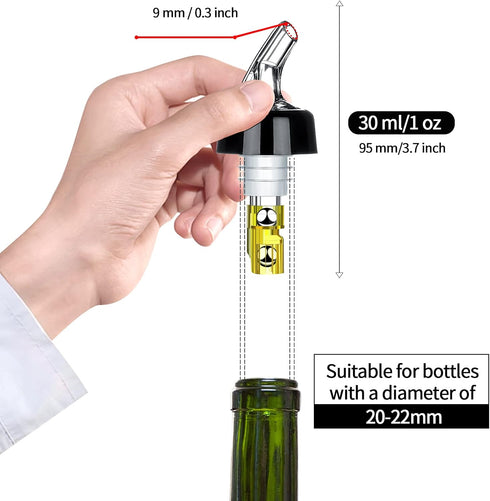 Automatic Measured Bottle Pourer - Quick Shot Spirit Measure Pourer Drinks Wine Cocktail Dispenser Home Bar Tools - 1oz/30ml (12)...