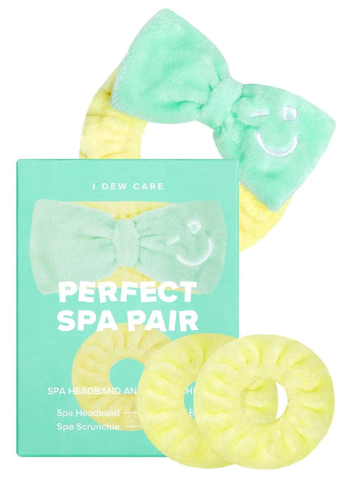 I DEW CARE Face Wash Headband & Scrunchie Set - Perfect Spa Pair | Head band for Face Washing & Skincare, Soft & Fuzzy, Teen Girls Cute Stuff, Bow...