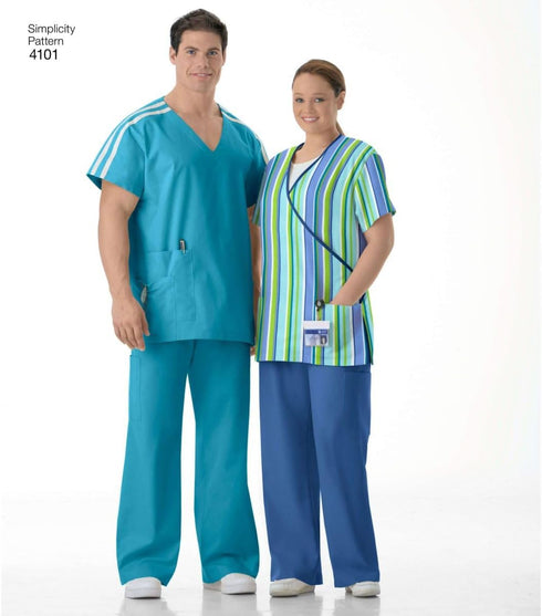 Simplicity Easy To Sew Men and Women's Scrubs Sewing Pattern, Sizes XL-XXXL....