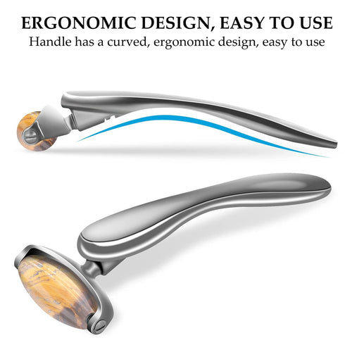 Jade Facial Roller, Jade Face Roller Massager with 3 Interchangeable Heads for Women Routine Skin Care, Reduce Puffiness Wrinkling Rejuvenate Skin...
