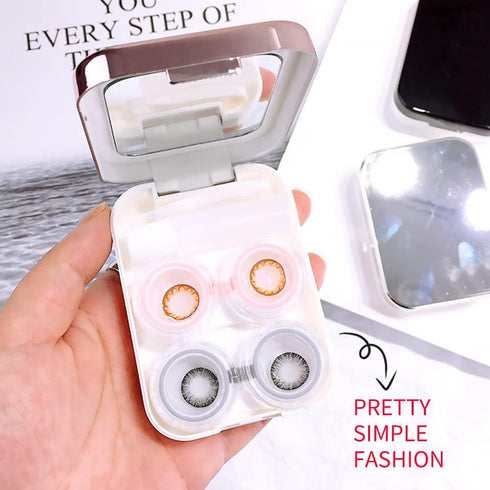 Contact Lens Case, Two Pack Portable Contact Lenses Travel Cases with Remover Tool Tweezers Mirror Solution Bottle Contacts Holder Container Stora...