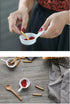 5 Packs Sauce Dish with Handle Grip,Side Dishes 1 Oz White Porcelain Dipping Bowls Appetizer Spoons Ketchup BBQ Sauce Sushi Soy Sauce-Stackable Ra...
