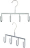 Mawa by Reston Lloyd Non-Slip Space-Saving Clothes Hanger for Belts with 4-Hooks, Style GH, Set of 2, Silver...