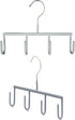 Mawa by Reston Lloyd Non-Slip Space-Saving Clothes Hanger for Belts with 4-Hooks, Style GH, Set of 2, Silver...