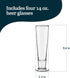 Libbey Stockholm Pilsner Beer Glasses Set of 4, 14.5oz, Tall Pint Glasses for Pilsner, Kolsch, Lager, and More, Unique Beer Gift Set...